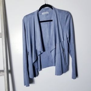 BAGATELLE COLLECTIONS BLUE CARDIGAN WITH ZIPPER POCKETS SIZE MEDIUM